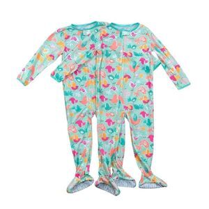 Carters girls bird print footed pajamas
